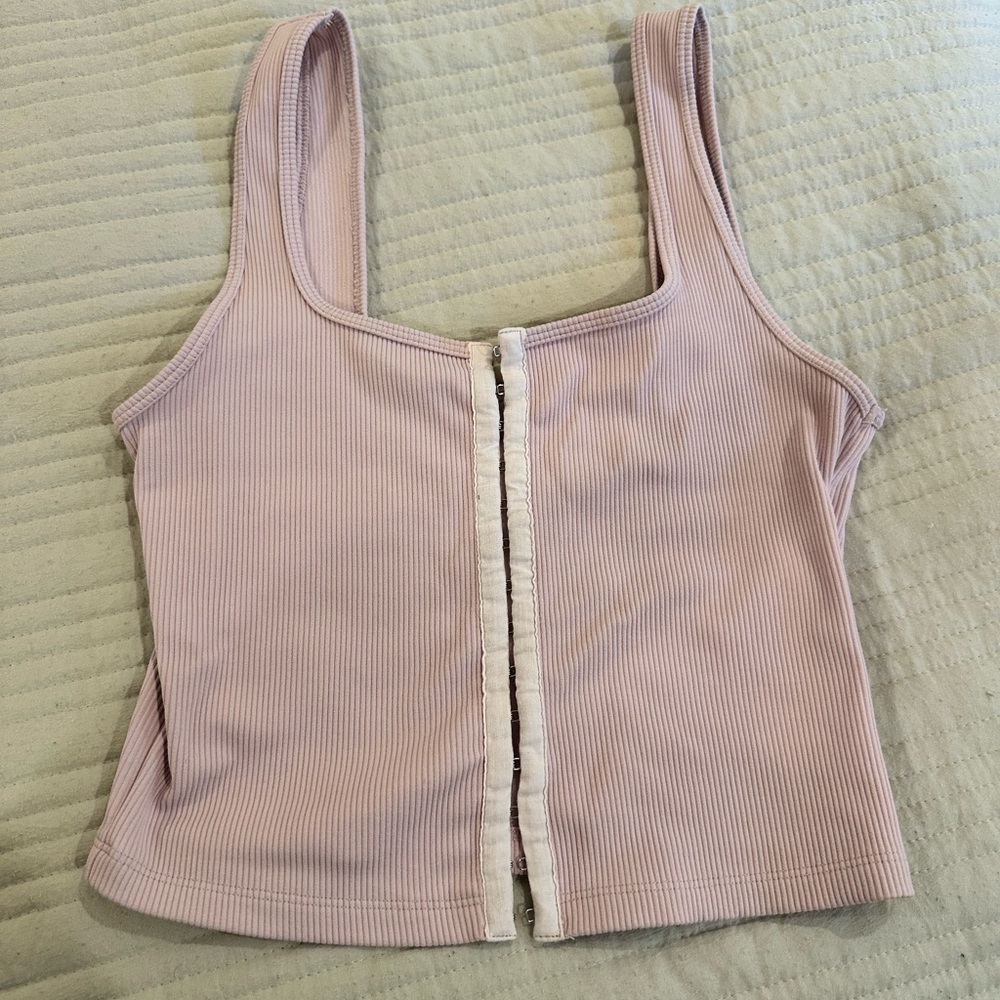 Abercrombie & Fitch Light Pink Ribbed Tank Top